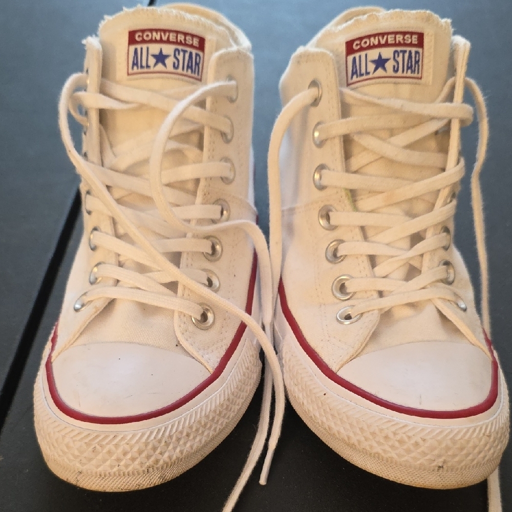 Converse White and Red Chuck Taylor Sneakers Classic Canvas Design